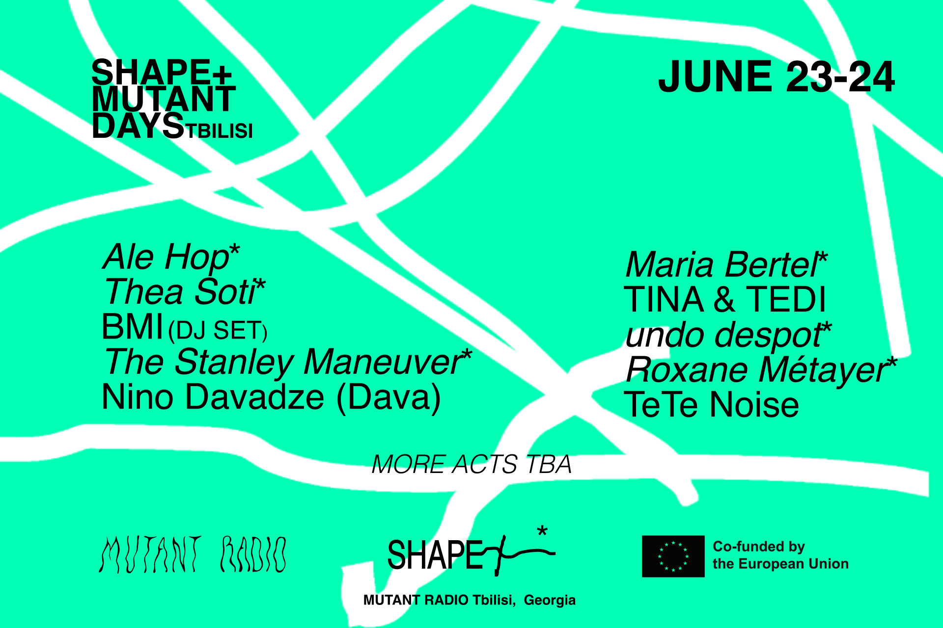 SHAPE+ announces new partners and first acts of Mutant Radio showcase